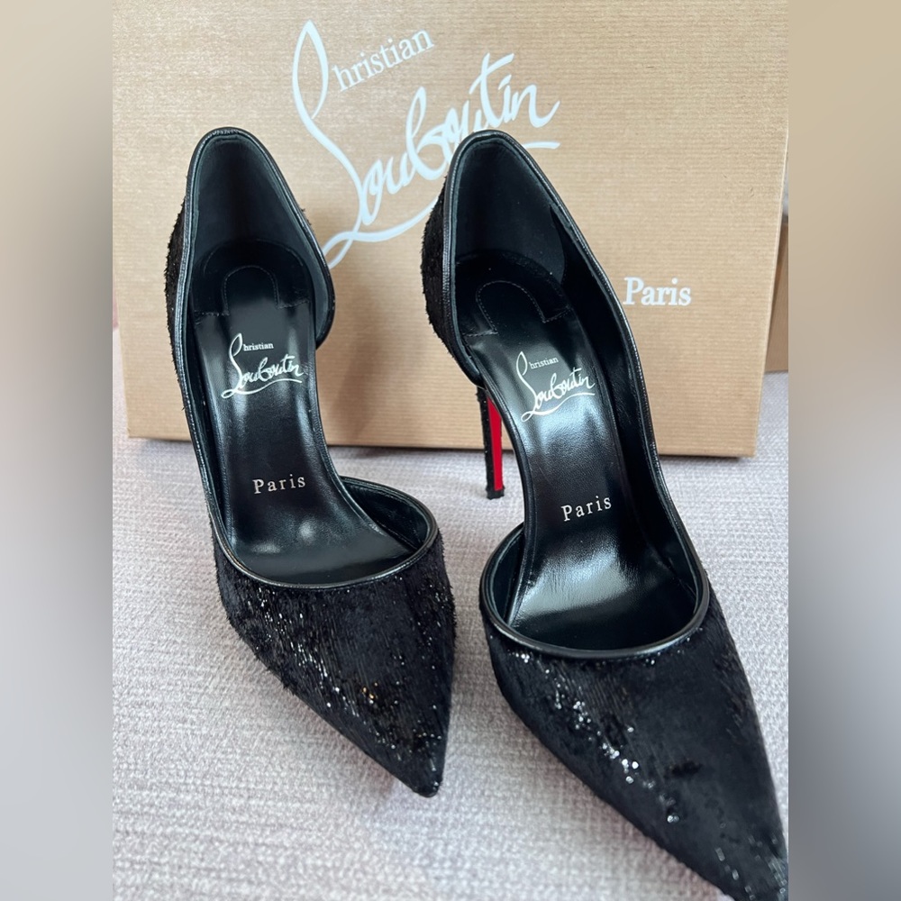 New Christian Louboutin Iriza 100 Black Heels